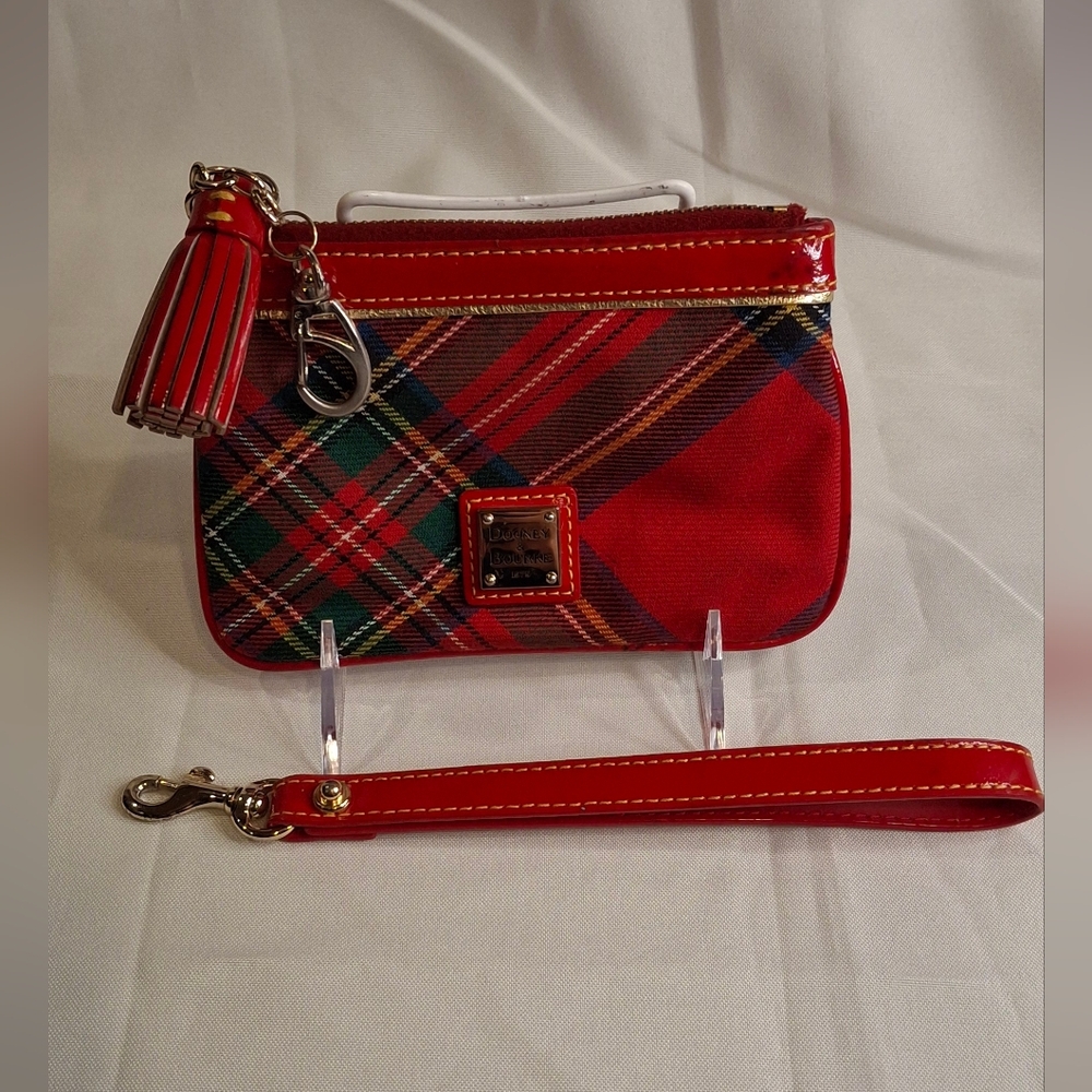 Dooney & Bourke Red Tartan Wristlet
